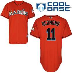 #11 Mike Redmond Orange MLB Jersey-Miami Marlins Stitched Cool Base Baseball Jersey