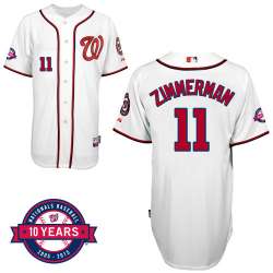 #11 Ryan Zimmerman White MLB Jersey-Washington Nationals Stitched Cool Base Baseball Jersey