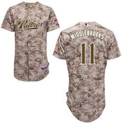 #11 Will Middlebrooks Camo MLB Jersey-San Diego Padres Stitched Player Baseball Jersey