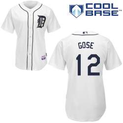 #12 Anthony Gose White MLB Jersey-Detroit Tigers Stitched Cool Base Baseball Jersey