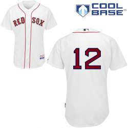 #12 Mike Napoli White MLB Jersey-Boston Red Sox Stitched Cool Base Baseball Jersey