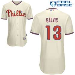 #13 Freddy Galvis Cream MLB Jersey-Philadelphia Phillies Stitched Cool Base Baseball Jersey
