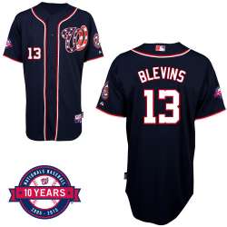 #13 Jerry Blevins Dark Blue MLB Jersey-Washington Nationals Stitched Cool Base Baseball Jersey