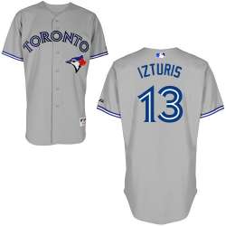 #13 Maicer Izturis Gray MLB Jersey-Toronto Blue Jays Stitched Cool Base Baseball Jersey