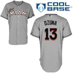 #13 Marcell Ozuna Gray MLB Jersey-Miami Marlins Stitched Cool Base Baseball Jersey