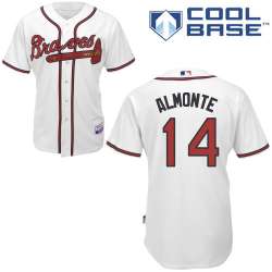 #14 Zoilo Almonte White MLB Jersey-Atlanta Braves Stitched Cool Base Baseball Jersey