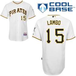 #15 Andrew Lambo White MLB Jersey-Pittsburgh Pirates Stitched Cool Base Baseball Jersey
