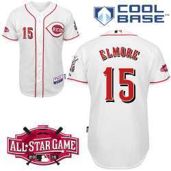 #15 Jake Elmore White MLB Jersey-Cincinnati Reds Stitched Cool Base Baseball Jersey