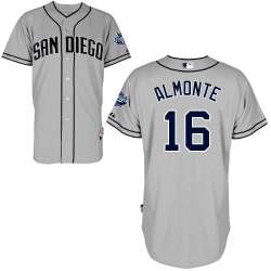 #16 Abraham Almonte Gray MLB Jersey-San Diego Padres Stitched Cool Base Baseball Jersey