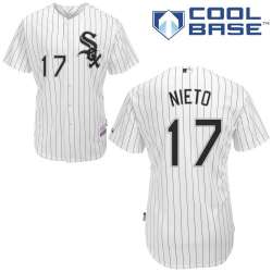 #17 Adrian Nieto White Pinstripe MLB Jersey-Chicago White Sox Stitched Cool Base Baseball Jersey