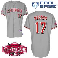#17 Kristopher Negron Gray MLB Jersey-Cincinnati Reds Stitched Cool Base Baseball Jersey