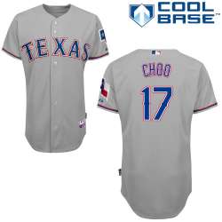 #17 Shin Soo Choo Gray MLB Jersey-Texas Rangers Stitched Cool Base Baseball Jersey