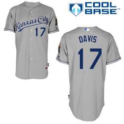 #17 Wede Davis Gray MLB Jersey-Kansas City Royals Stitched Cool Base Baseball Jersey