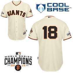 #18 Matt Cain Cream MLB Jersey-San Francisco Giants Stitched Cool Base Baseball Jersey