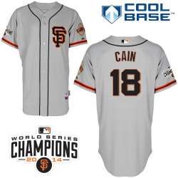 #18 Matt Cain Gray SF MLB Jersey-San Francisco Giants Stitched Cool Base Baseball Jersey