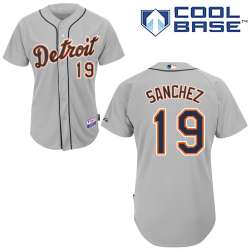 #19 Anibal Sanchez Gray MLB Jersey-Detroit Tigers Stitched Cool Base Baseball Jersey