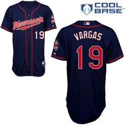 #19 Kennys Vargas Dark Blue MLB Jersey-Minnesota Twins Stitched Cool Base Baseball Jersey