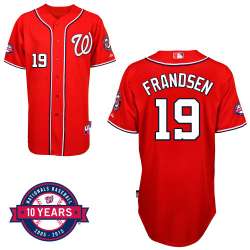 #19 Kevin Frandsen Red MLB Jersey-Washington Nationals Stitched Cool Base Baseball Jersey