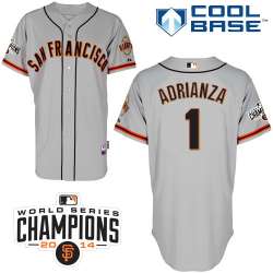 #1 Ehire Adrianza Gray MLB Jersey-San Francisco Giants Stitched Cool Base Baseball Jersey