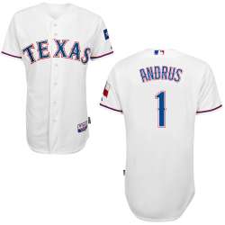 #1 Elvis Andrus White MLB Jersey-Texas Rangers Stitched Cool Base Baseball Jersey