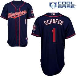 #1 Jordan Schafer Dark Blue MLB Jersey-Minnesota Twins Stitched Cool Base Baseball Jersey