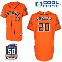 #20 Alex Presley Orange MLB Jersey-Houston Astros Stitched Cool Base Baseball Jersey