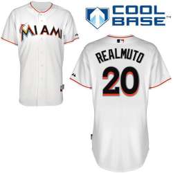 #20 J.T Realmuto White MLB Jersey-Miami Marlins Stitched Cool Base Baseball Jersey