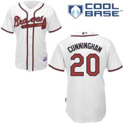 #20 Todd Cunningham White MLB Jersey-Atlanta Braves Stitched Cool Base Baseball Jersey