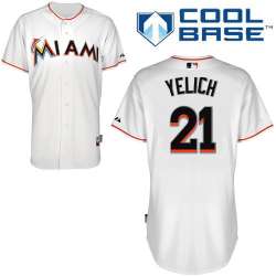 #21 Christian Yelich White MLB Jersey-Miami Marlins Stitched Cool Base Baseball Jersey