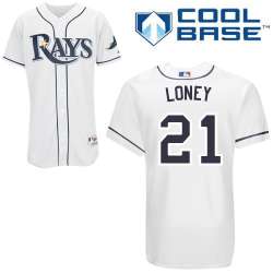 #21 James Loney White MLB Jersey-Tampa Bay Rays Stitched Cool Base Baseball Jersey