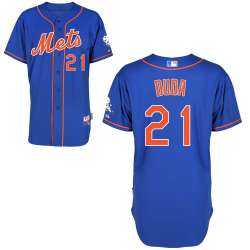 #21 Lucas Duda Blue MLB Jersey-New York Mets Stitched Cool Base Baseball Jersey