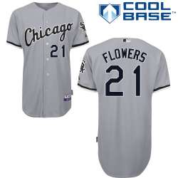 #21 Tyler Flowers Gray MLB Jersey-Chicago White Sox Stitched Cool Base Baseball Jersey