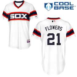 #21 Tyler Flowers White MLB Jersey-Chicago White Sox Stitched Cool Base Baseball Jersey