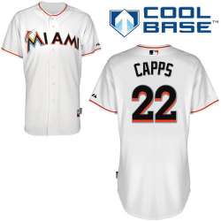#22 Carter Capps White MLB Jersey-Miami Marlins Stitched Cool Base Baseball Jersey
