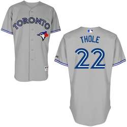 #22 Josh Thole Gray MLB Jersey-Toronto Blue Jays Stitched Cool Base Baseball Jersey
