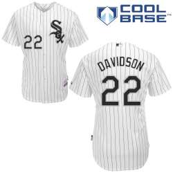 #22 Matt Davidson White Pinstripe MLB Jersey-Chicago White Sox Stitched Cool Base Baseball Jersey