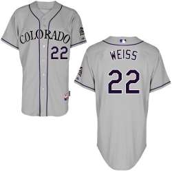 #22 Walt Weiss Gray MLB Jersey-Colorado Rockies Stitched Cool Base Baseball Jersey