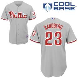 #23 Ryne Sandberg Gray MLB Jersey-Philadelphia Phillies Stitched Cool Base Baseball Jersey