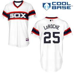 #25 Adam LaRoche White MLB Jersey-Chicago White Sox Stitched Cool Base Baseball Jersey
