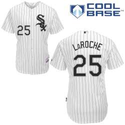 #25 Adam LaRoche White Pinstripe MLB Jersey-Chicago White Sox Stitched Cool Base Baseball Jersey