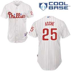 #25 Cody Asche White Pinstripe MLB Jersey-Philadelphia Phillies Stitched Cool Base Baseball Jersey