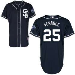 #25 Will Venable Dark Blue MLB Jersey-San Diego Padres Stitched Cool Base Baseball Jersey