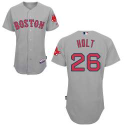 #26 Brock Holt Gray MLB Jersey-Boston Red Sox Stitched Cool Base Baseball Jersey