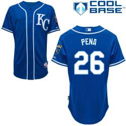 #26 Francisco Pena Blue MLB Jersey-Kansas City Royals Stitched Cool Base Baseball Jersey