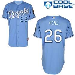 #26 Francisco Pena Light Blue MLB Jersey-Kansas City Royals Stitched Cool Base Baseball Jersey