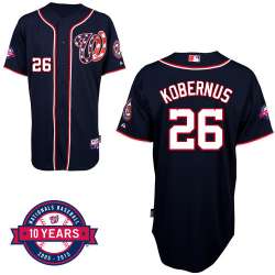 #26 Jeff Kobernus Dark Blue MLB Jersey-Washington Nationals Stitched Cool Base Baseball Jersey