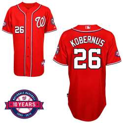 #26 Jeff Kobernus Red MLB Jersey-Washington Nationals Stitched Cool Base Baseball Jersey