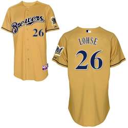 #26 Kyle Lohse Gold MLB Jersey-Milwaukee Brewers Stitched Cool Base Baseball Jersey
