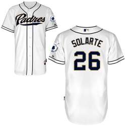 #26 Yangervis Solarte White MLB Jersey-San Diego Padres Stitched Cool Base Baseball Jersey