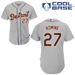 #27 Andrew Romine Gray MLB Jersey-Detroit Tigers Stitched Cool Base Baseball Jersey